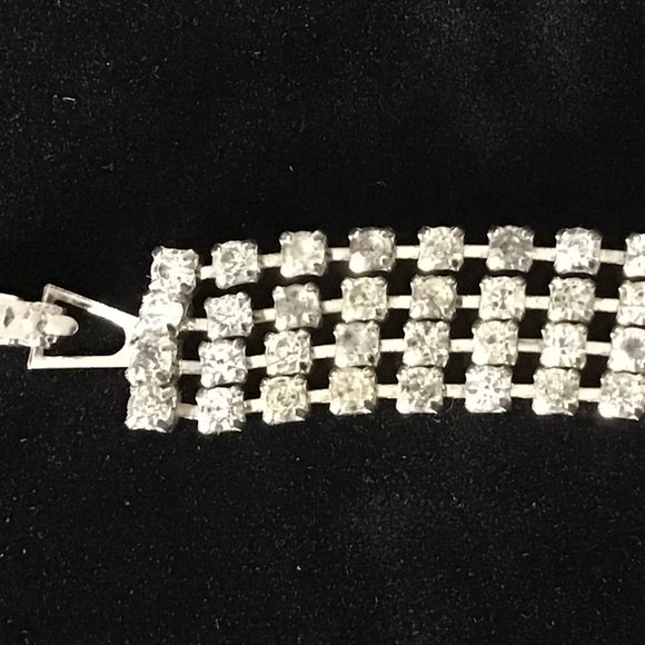 Vintage Multi Strand Rhinestone Bracelet - Picture 12 of 16